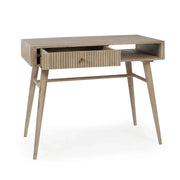 Writing Desk with Fluted Drawer and Open Shelf